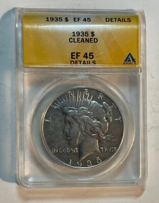 U.S. - 1935 Silver Peace Dollar (ANACS EF 45 Details Cleaned) - Image 1 of 4