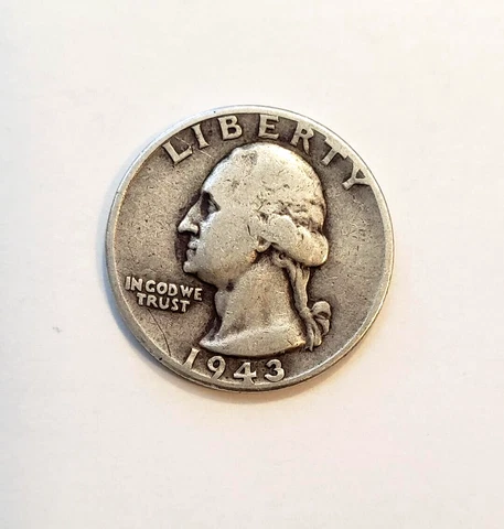 1943 US Washington Quarter~90% Silver~ nice condition Cover