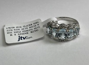 Sterling Silver Glacier & White Topaz Ring NEW WITH TAGS - Picture 1 of 7