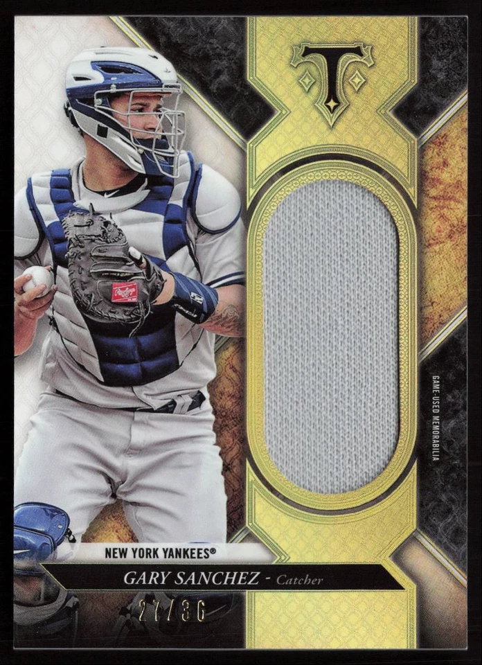 2017 Topps Triple Threads Single Jumbo Unity Relics Gary Sanchez /36 New York - Image 1 of 2