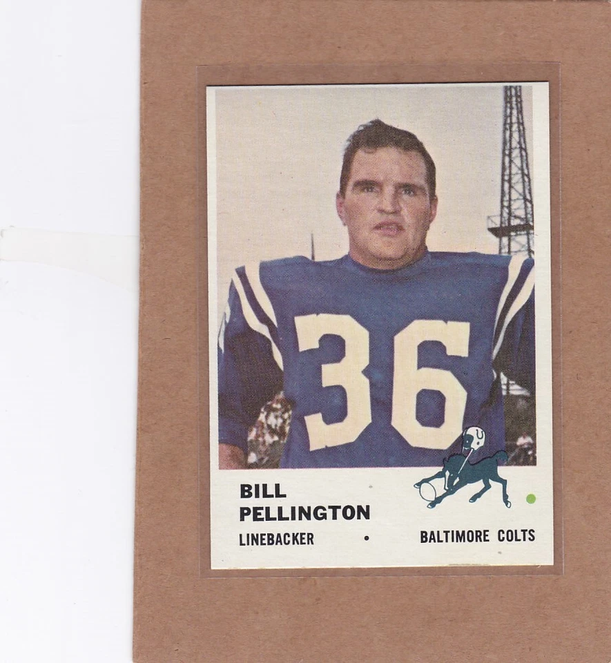 1961 FLEER FOOTBALL BILL PELLINGTON #36 COLTS NM/NM+ *A28621 - Image 1 of 1