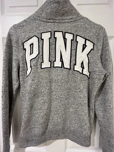 Victoria Secret PINK Quarter Zip Pullover Sweatshirt Damen Gr. XSmall grau - Bild 1 von 11