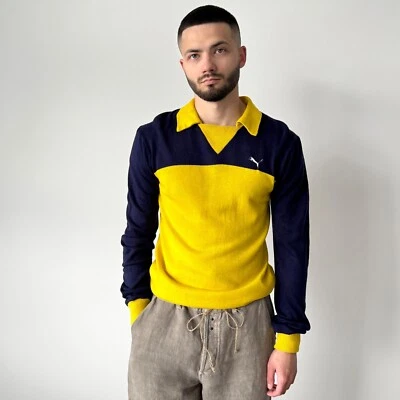 Vintage 80s Puma Template Long Sleeve Shirt Wool Jersey Gatekeeper Soocer Size M - Image 1 of 4