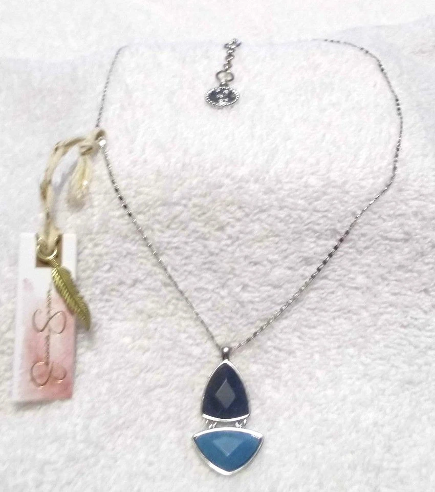 Collar Jessica Simpson plata y piedra azul Foto 1 de 1