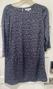 Forever 21 Satin Dress Medium Animal Print 3/4 Sleeve Gray NWT - Picture 1 of 18