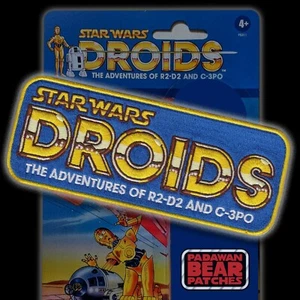 Kenner STAR WARS "DROIDS" Vintage animated style logo 6" patch & 5" sticker set - Picture 1 of 5