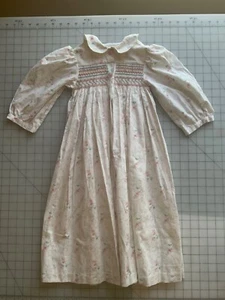 Girls Smocked hand embroidered Dress Long 11 inch across front - Picture 1 of 3