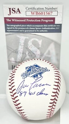 Jose Canseco Oakland A's signed 1989 World Series Baseball W/ Champs JSA Witness - Image 1 of 2