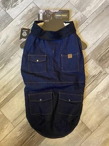 Canada Pooch - DENIM FLEECE LINED Jacket "THE WORKER"- PUPPY/DOG Size 26 - NWT - Picture 1 of 4