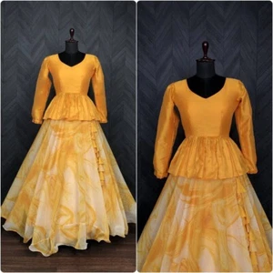 LEHENGA CHOLI PARTY LEHENGA WEDDING NEW INDIAN WEAR CHOLI PAKISTANI BOLLYWOOD - Picture 1 of 4