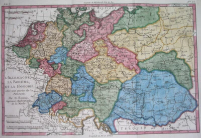 1780 nice ORIGINAL MAP BOHEMIA POLAND SLOVENIA UKRAINE HUNGARY GERMANY SLOVAKIA - Image 1 of 4