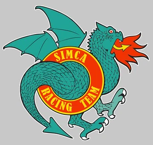 DRAGON SRT SIMCA RACING TEAM RALLYE 1 2 3 AUTOCOLLANT 25cm STICKER AUTO SA064 - Imagen 1 de 1