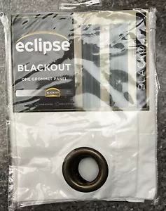 1 NEW WHITE BLACKOUT GROMMET PANEL, CURTAINS. ECLIPSE 42" X 63", MICROFIBER. - Picture 1 of 1