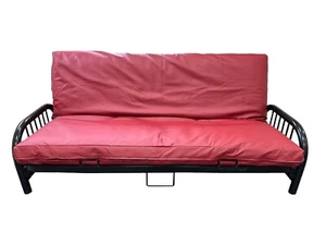 Cubierta completa de futón de vinilo de cuero rojo, fundas para colchón, funda para cama - Imagen 1 de 2