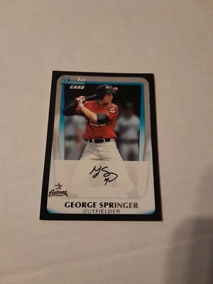 Tarjeta de novato George Springer 1st Bowman 2011 radiocontrol Astros Blue Jays Foto 1 de 2