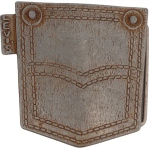 Levi Strauss Levis Denim Blue Jeans California Cowboy 1970s Vintage Belt Buckle - Picture 1 of 5
