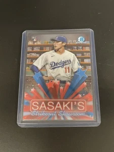 2025 Bowman RC Insert Roki Sasaki "Sasaki’s Strikeout Showroom" - Picture 1 of 2