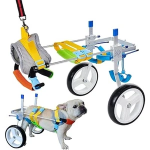 Adjustable 2 Wheel Dog Cart Wheelchair Hind Leg Support Size Small 22-40 lbs  - Picture 1 of 10