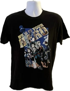 My Hero Academia Anime T-Shirt Black Size LARGE Funimation 2018 Graphic Tee - Picture 1 of 2