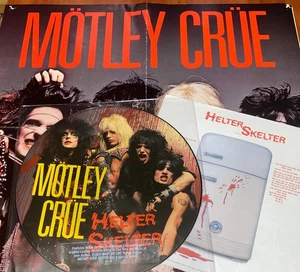MOTLEY CRUE HELTER SKELTER 1984 US ELEKTRA 12" PICTURE DISC VINYL INSERT POSTER - Picture 1 of 3