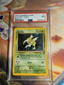 SCYTHER #17/130 Holo 2000 Pokemon Base 2 Unlimited PSA 9 Mint WOTC Wizards - Picture 1 of 2