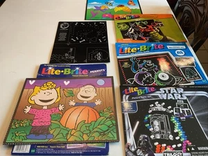 VTG Lite Brite Refill Paper Sheets UNPUNCHED LOT SCOOBY PEANUTS STAR WARS SHREK2 - Picture 1 of 13