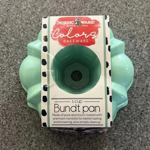 Nordic Ware Colors Bakeware 3 Cup Small Bundt Pan in Mint New - Picture 1 of 3