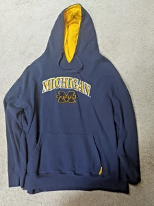 Michigan Wolverines Mens Hoodie Sweatshirt Extra Large Blue Drawstring Pocket XL - Picture 1 of 5