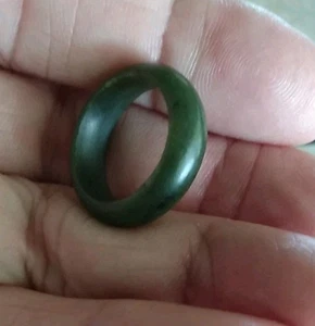 Vintage Natural Genuine Real Green Jade Wedding Band Ring Size 6   - Picture 1 of 4