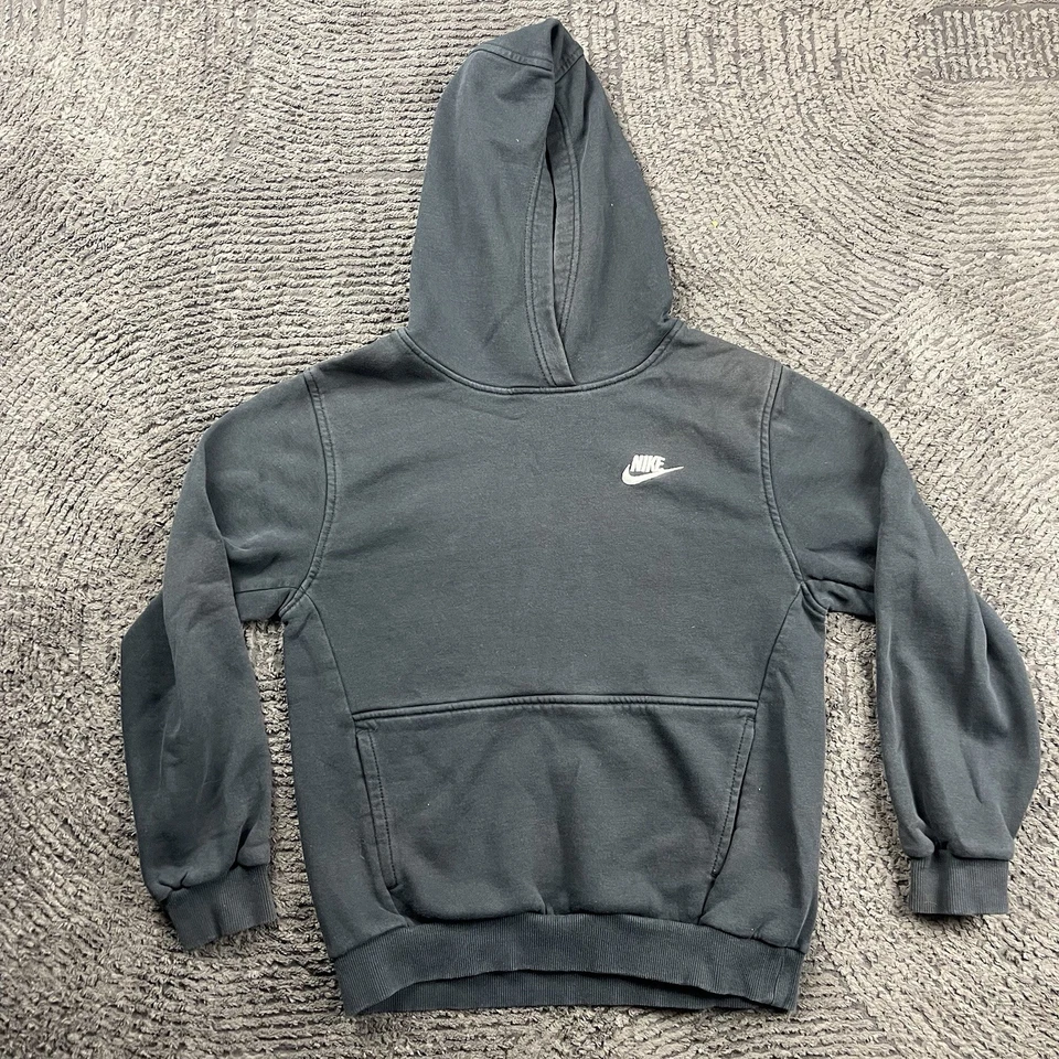 Nike Youth Large Hoodie Black Pullover Sweatshirt Embroidered Swoosh Logo - Image 1 of 4