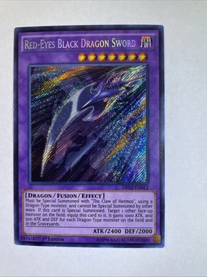 Yugioh Red-Eyes Black Dragon Sword DRL2-EN012 Secret Rare 1st Ed NM-M+ - Image 1 of 4