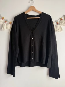 Cárdigan cuadrado tejido con botones 100 % gemas de lana ME+EM Preppy acogedor relajado casa de campo L - Imagen 1 de 8