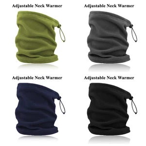 Neck Warmer Fleece Black Winter Adults Snood Mask Scarf Tube Face Men's Women's - Picture 1 of 13