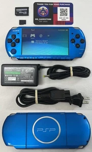 PSP 3000 Vibrant Blue / Neuer Akku / Ladegerät / Region Free!!! - Bild 1 von 10