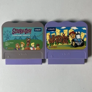 Vtech V.Smile Scooby Doo Funland Frenzy & Learnin Wheels Educational Video Games - Picture 1 of 4