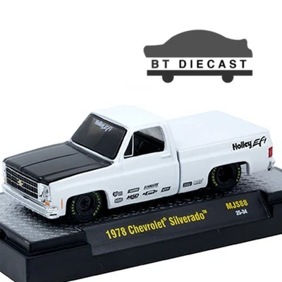 M2 MACHINES HOLLEY CUSTOM 1978 CHEVROLET SILVERADO 1/64 WHITE 31500 MJS 88 - Image 1 of 2