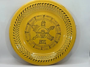 1955 Fiesta HLC Homer Laughlin Good Luck Calendar Plate Yellow Gold Vintage - Picture 1 of 9