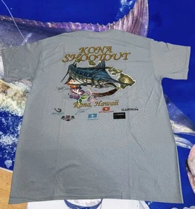 Kona Shootout Angelturnier Hawaii Herren L T-Shirt Blau Marlin Billfish �� - Bild 1 von 9