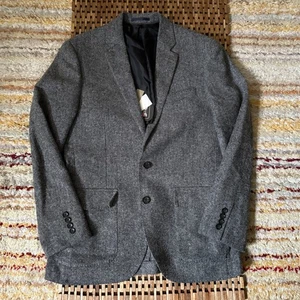 NWT J. CREW Ludlow Moon Tweed Wool Blazer Chore Jacket Coat Grey 38S Small NEW - Picture 1 of 3