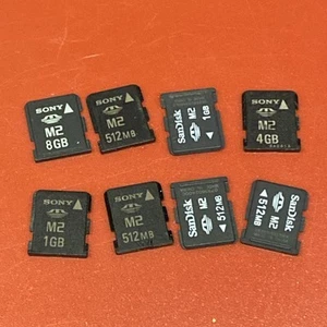Sony & Sandisk M2 Cards 8GB, 4GB, 1GB & 512MB Memory Stick - joblot - Zdjęcie 1 z 3
