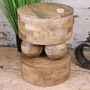 Varuni Mango Wood Side Table Home Decor Luxury Plant End Coffee Accent Gift - Picture 1 of 7