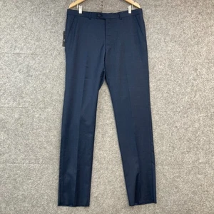 NEW Ted Baker Suit Pants Mens 36 Navy Blue Unfinished Hems Slim Fit Wool 12407 - Picture 1 of 11