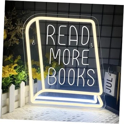 Read More Books Neon Signs for Wall Decor, Dimmable Book Classroom Warm White - Image 1 of 4