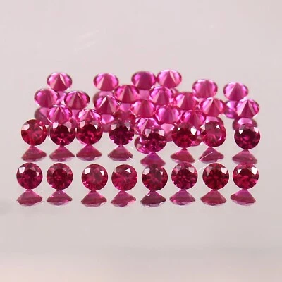 AAA 2x2 MM Natural Mozambique Ruby Round Loose Gemstone Cut 100 Pcs Lot - Image 1 of 4