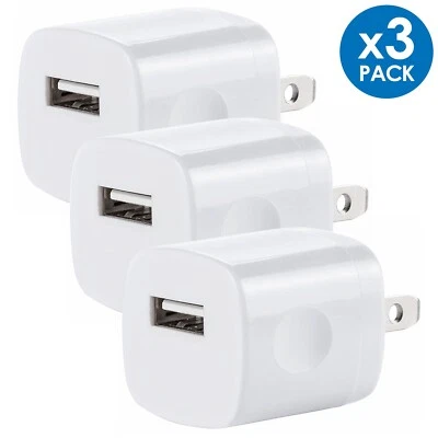 3x USB Wall Charger Power Adapter US Plug for iPhone 16 15 14 13 12 11 X XS XR X - Image 1 of 4