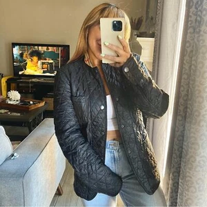 Burberry | Womens Black Quilted Puffer Snap Button Jacket Size: medium - Picture 1 of 10