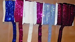 New Flat Sequin Stretch # 70 Various Colors Various Lengths Costuming Raw Goods - Picture 1 of 13
