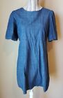 WAYF Blue Denim Tunic/ Short Shirt Dress Size L, 100% Cotton
