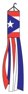 10 x PUERTO RICO Windsock Super Shiny poly 5ft wind sock Caribbean Latin PR flag - Picture 1 of 3