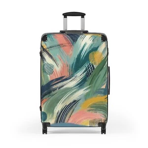 Suitcase, Luggage, Travel Bag, Carry-On, Abstract Brush Strokes Design - Picture 1 of 13